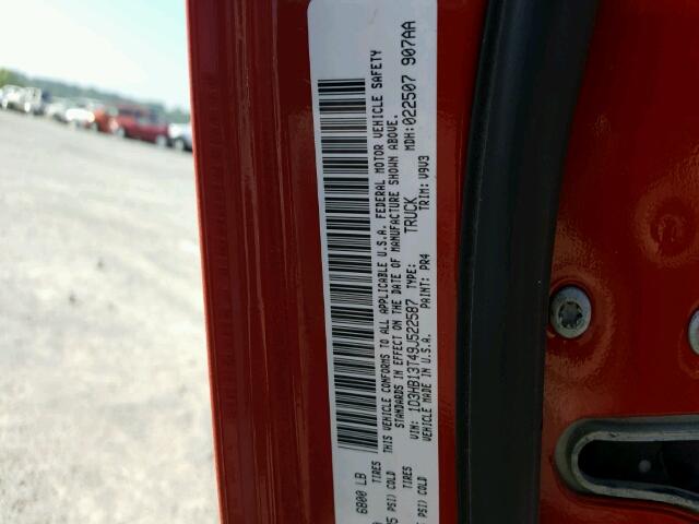 1D3HB13T49J522587 - 2009 DODGE RAM 1500 RED photo 10