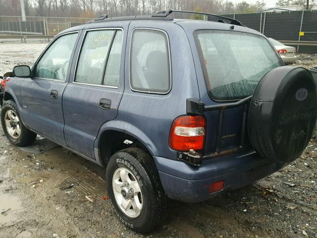 KNDJA723115016620 - 2001 KIA SPORTAGE BLUE photo 3