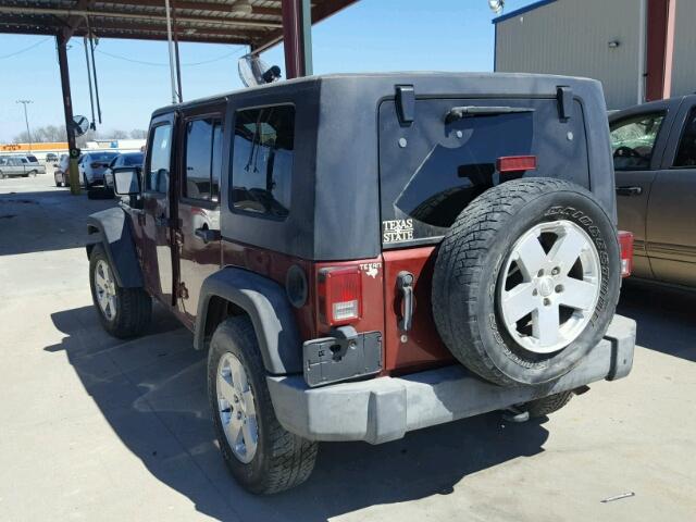 1J4GB39147L207886 - 2007 JEEP WRANGLER X MAROON photo 3