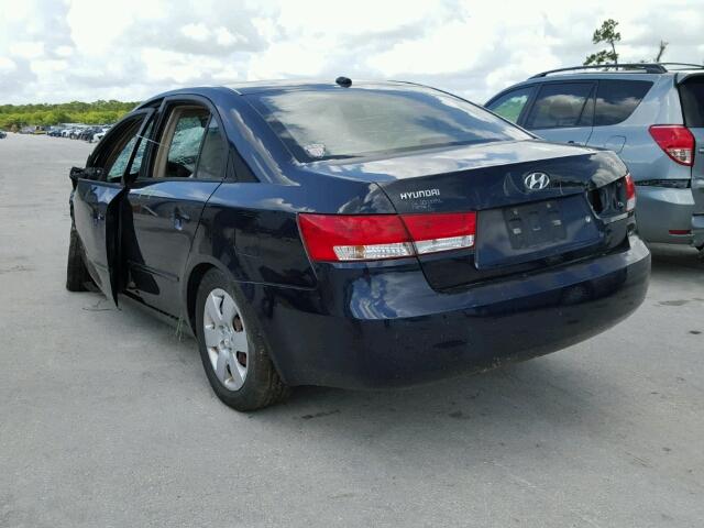 5NPET46C97H269181 - 2007 HYUNDAI SONATA GLS BLUE photo 3