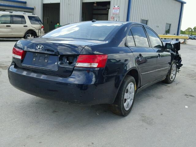 5NPET46C97H269181 - 2007 HYUNDAI SONATA GLS BLUE photo 4