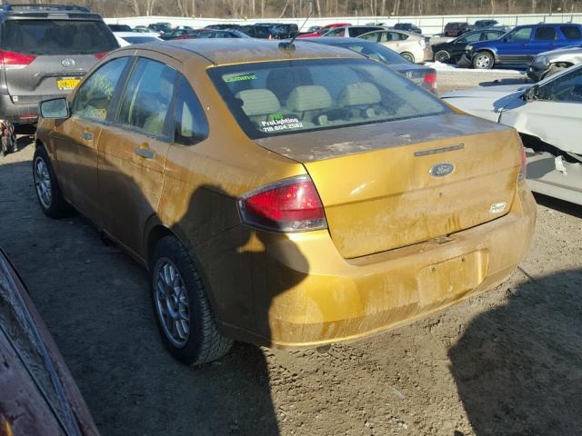 1FAHP34N29W263287 - 2009 FORD FOCUS S GOLD photo 3