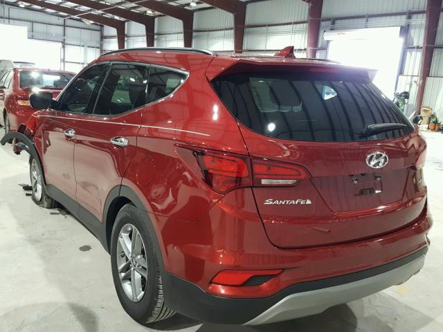 5XYZU3LBXHG397216 - 2017 HYUNDAI SANTA FE S RED photo 3