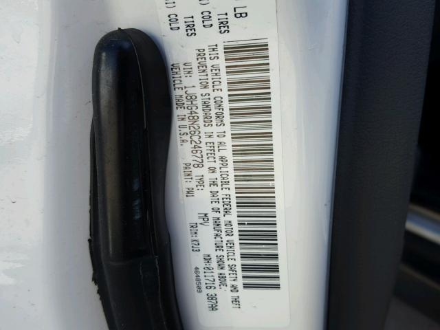 1J8HG48K36C342506 - 2006 JEEP COMMANDER WHITE photo 10