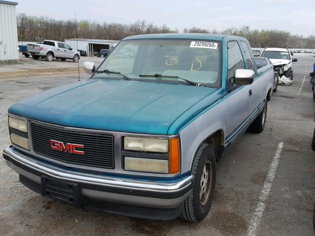 2GTEC19KXP1563868 - 1993 GMC SIERRA C15 GREEN photo 2