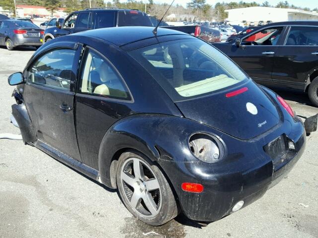 3VWED21C42M449385 - 2002 VOLKSWAGEN NEW BEETLE BLACK photo 3