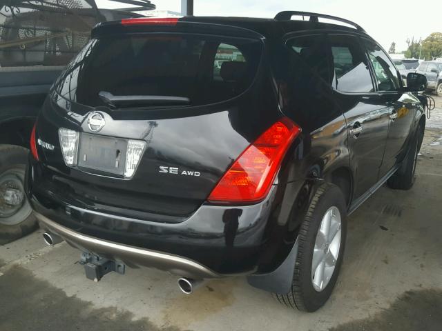 JN8AZ08W83W226196 - 2003 NISSAN MURANO SL BLACK photo 4