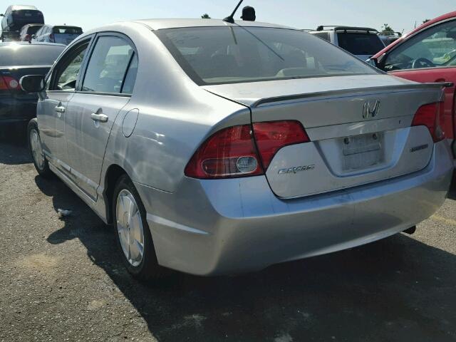 JHMFA36206S002909 - 2006 HONDA CIVIC HYBR SILVER photo 3