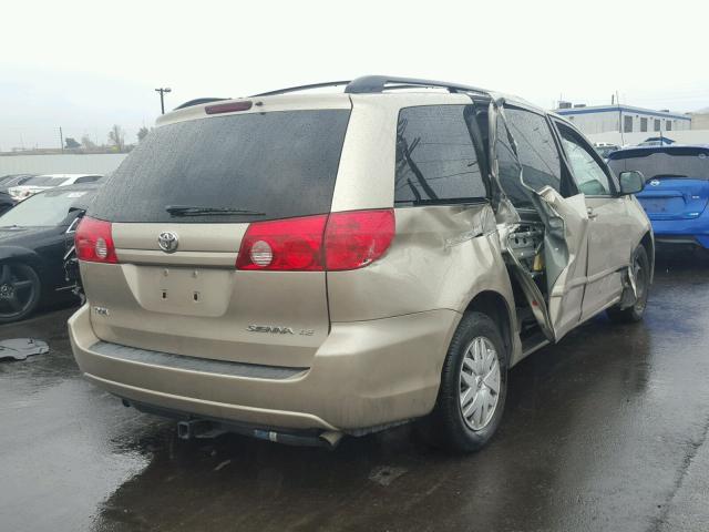 5TDZK23C78S190133 - 2008 TOYOTA SIENNA CE GOLD photo 4