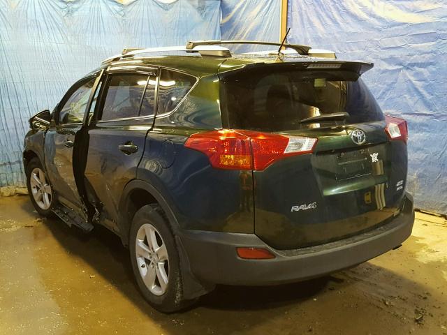 2T3RFREV0DW013119 - 2013 TOYOTA RAV4 XLE GREEN photo 3