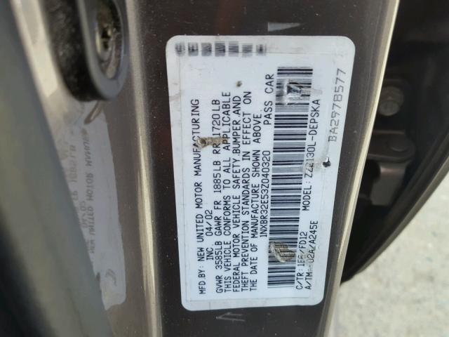 1NXBR32E53Z040320 - 2003 TOYOTA COROLLA CE SILVER photo 10