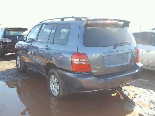 JTEHF21A210028478 - 2001 TOYOTA HIGHLANDER BLUE photo 3