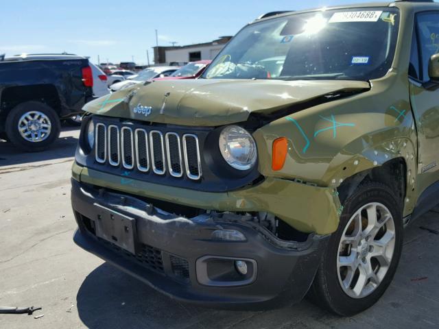 ZACCJABT3FPB22636 - 2015 JEEP RENEGADE L GREEN photo 9