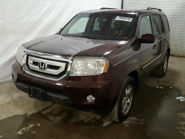 5FNYF4H55BB021018 - 2011 HONDA PILOT EXL BURGUNDY photo 2