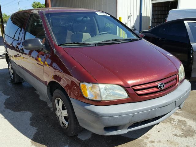 4T3ZF19CX1U381846 - 2001 TOYOTA SIENNA CE MAROON photo 1