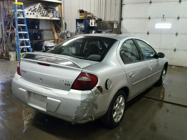 1B3ES56C15D265249 - 2005 DODGE NEON SXT SILVER photo 4