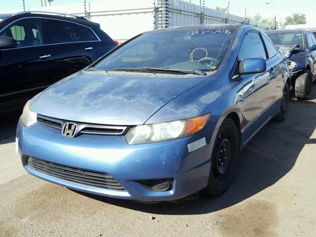 2HGFG12657H544255 - 2007 HONDA CIVIC LX BLUE photo 2