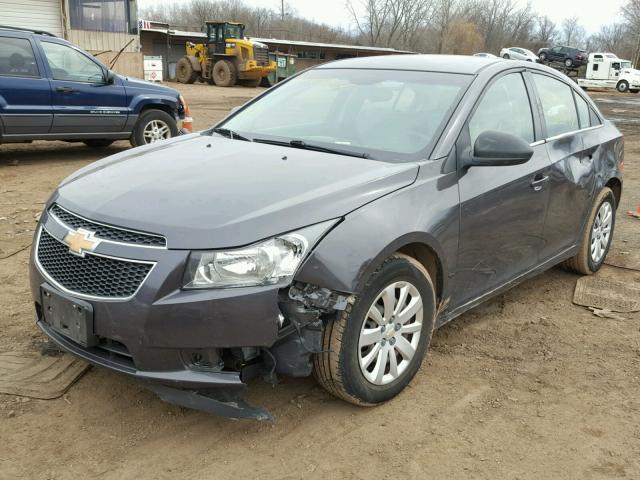 1G1PD5SH7B7187971 - 2011 CHEVROLET CRUZE LS CHARCOAL photo 2