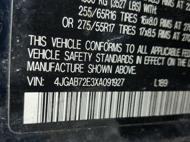 4JGAB72E3XA091927 - 1999 MERCEDES-BENZ ML 430 蓝色 照片 10