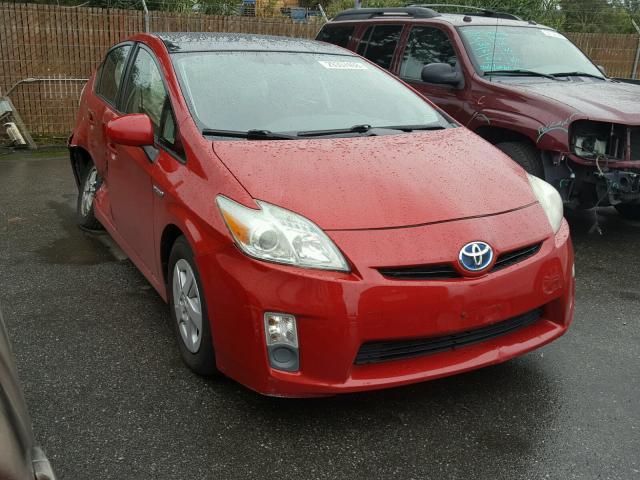 JTDKN3DU6A0202657 - 2010 TOYOTA PRIUS RED photo 1