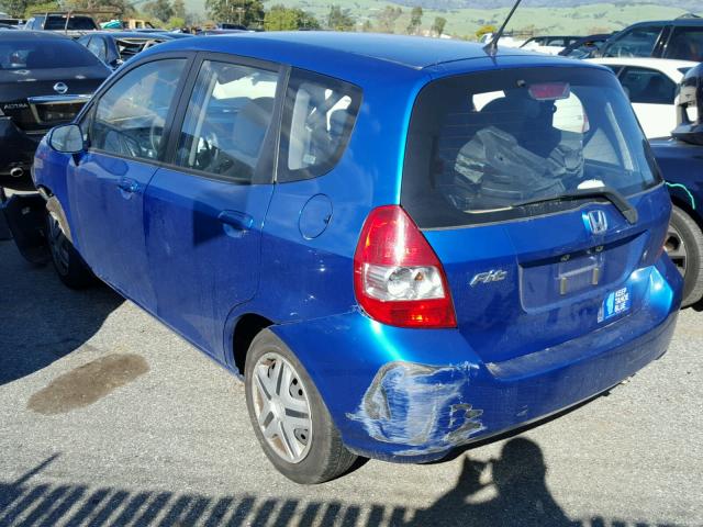 JHMGD38448S071194 - 2008 HONDA FIT BLUE photo 3