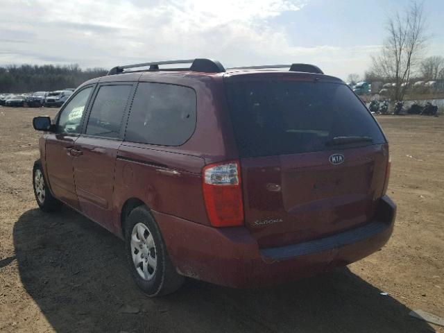 KNDMB233366087301 - 2006 KIA SEDONA EX RED photo 3