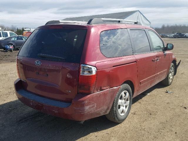 KNDMB233366087301 - 2006 KIA SEDONA EX RED photo 4