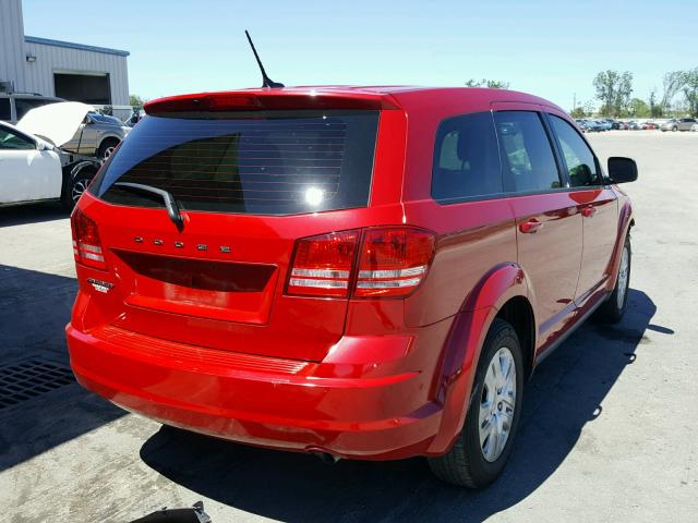 3C4PDCABXET204562 - 2014 DODGE JOURNEY SE RED photo 4