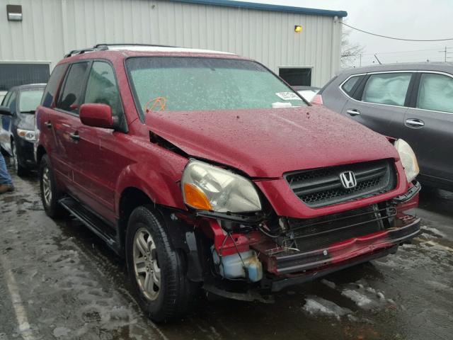 5FNYF18625B065506 - 2005 HONDA PILOT EXL RED photo 1