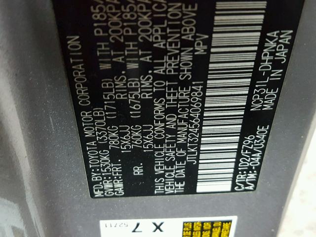 JTLKT324564069841 - 2006 TOYOTA SCION XB GRAY photo 10