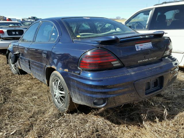 1G2NE52T91M511488 - 2001 PONTIAC GRAND AM S 蓝色 照片 3