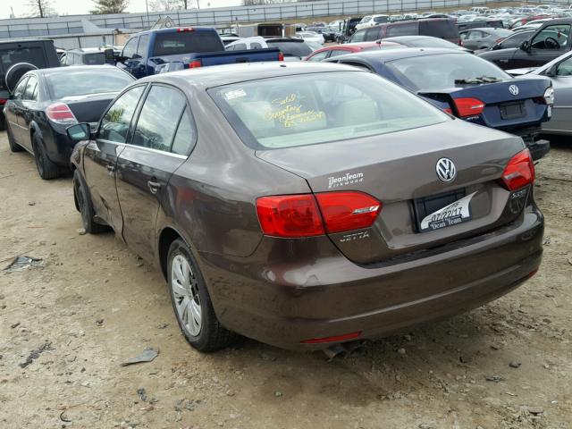 3VWDP7AJ8DM288833 - 2013 VOLKSWAGEN JETTA SE BROWN photo 3