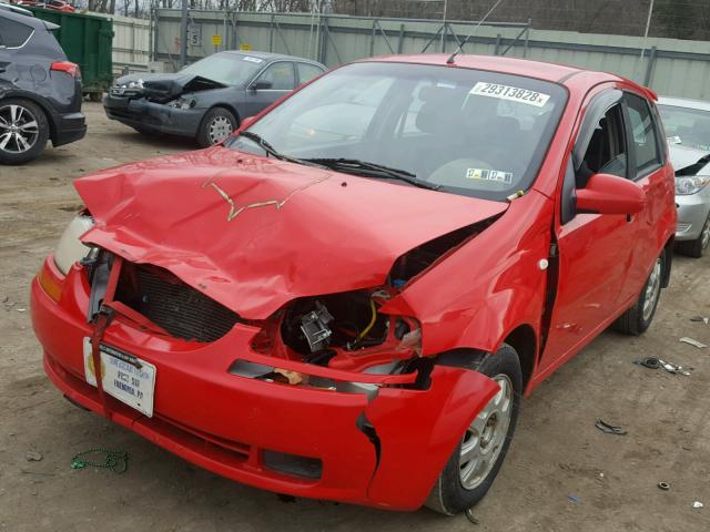 KL1TD66697B722007 - 2007 CHEVROLET AVEO BASE RED photo 2