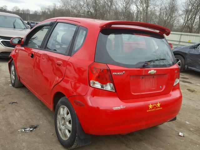 KL1TD66697B722007 - 2007 CHEVROLET AVEO BASE RED photo 3