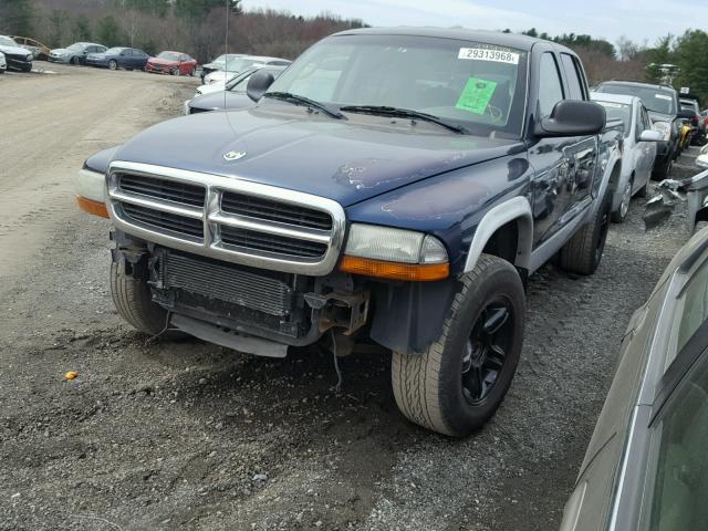 1D7HG48N34S643044 - 2004 DODGE DAKOTA QUA BLUE photo 2