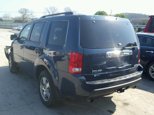 5FNYF4H70BB030372 - 2011 HONDA PILOT EXLN BLUE photo 3