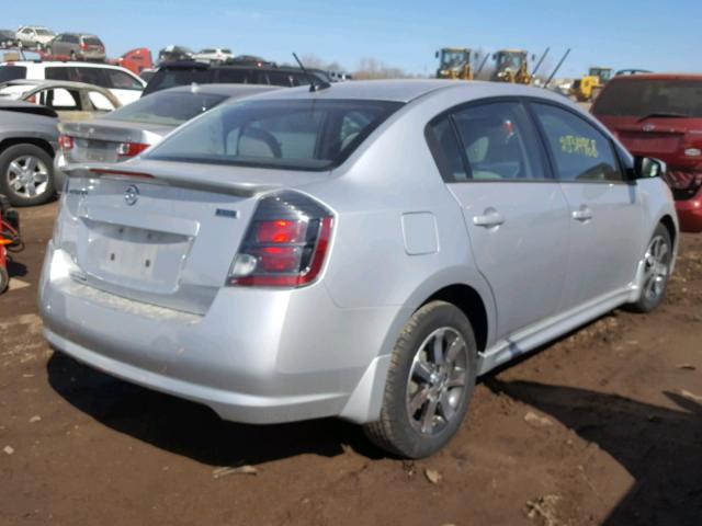 3N1AB6AP7CL677229 - 2012 NISSAN SENTRA 2.0 SILVER photo 4