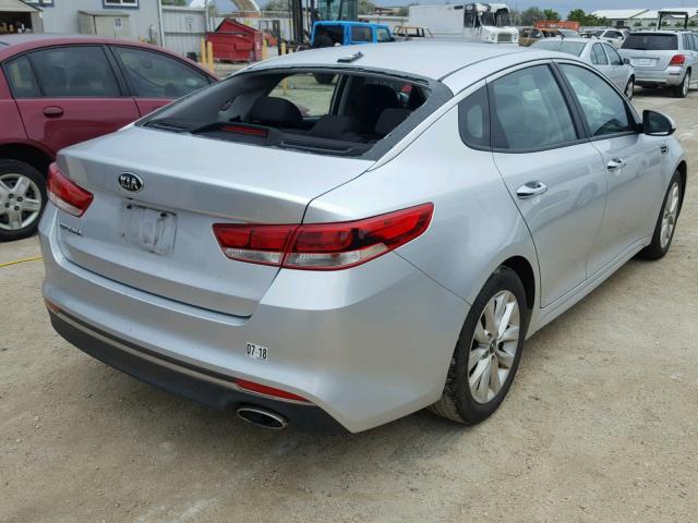 5XXGT4L34GG077188 - 2016 KIA OPTIMA LX SILVER photo 4