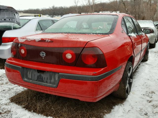 2G1WF52E549100260 - 2004 CHEVROLET IMPALA RED photo 4