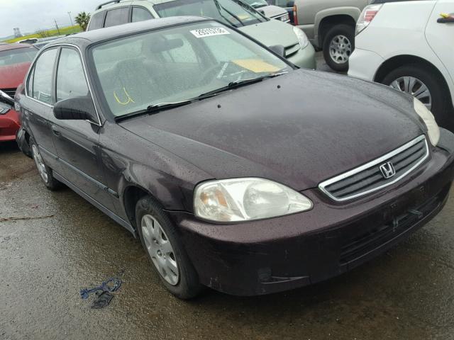 2HGEJ6573YH572510 - 2000 HONDA CIVIC LX PURPLE photo 1