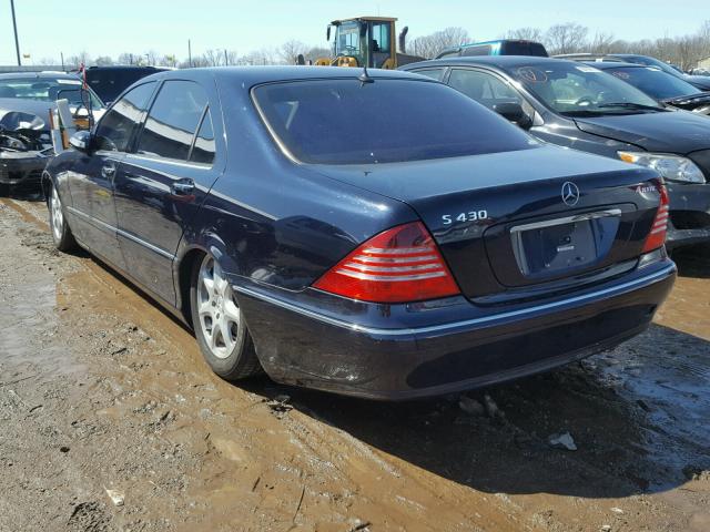 WDBNG83J54A387583 - 2004 MERCEDES-BENZ S 430 4MAT BLUE photo 3