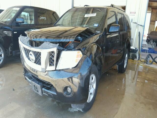 5N1AR18B18C635725 - 2008 NISSAN PATHFINDER BLACK photo 2