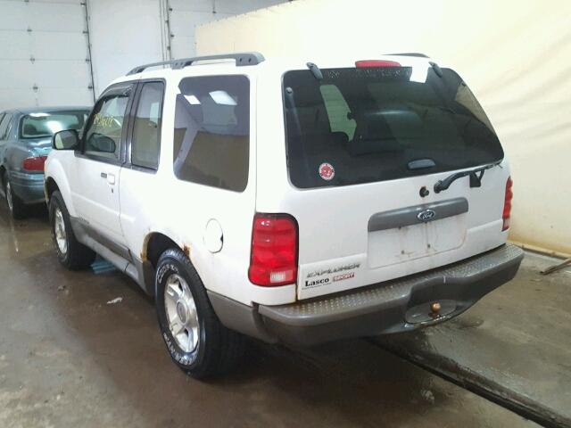1FMYU70E11UC59579 - 2001 FORD EXPLORER S WHITE photo 3