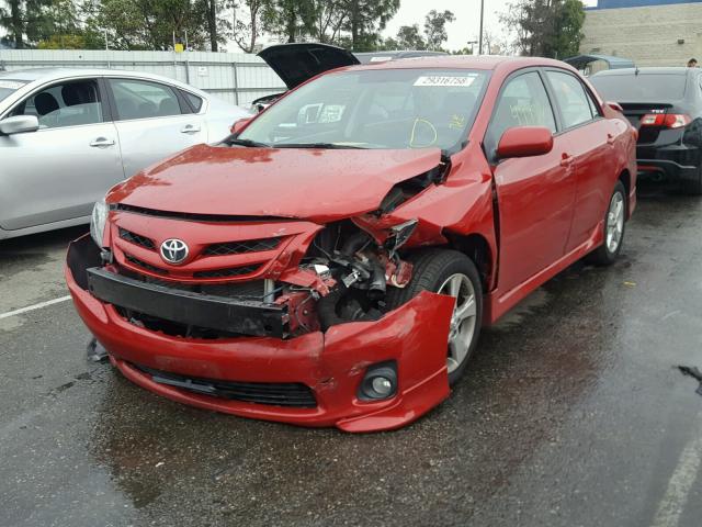 2T1BU4EE8BC554226 - 2011 TOYOTA COROLLA BA RED photo 2