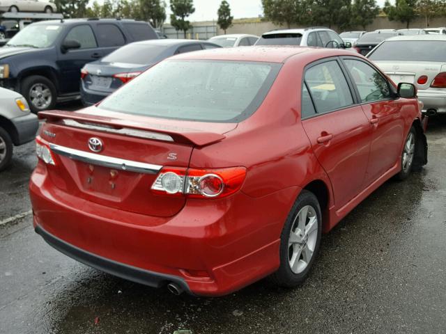 2T1BU4EE8BC554226 - 2011 TOYOTA COROLLA BA RED photo 4