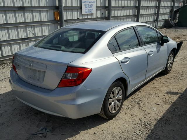 19XFB2F52CE029319 - 2012 HONDA CIVIC LX BLUE photo 4