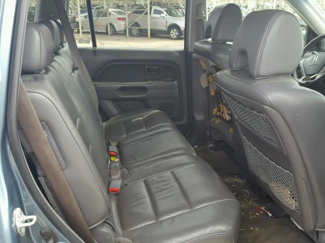 5FNYF28547B026531 - 2007 HONDA PILOT EXL BLUE photo 6