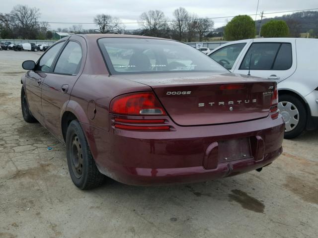 1B3EL36X52N220213 - 2002 DODGE STRATUS SE MAROON photo 3