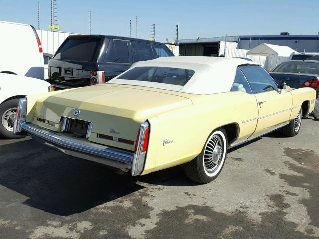 6L67S5Q275348 - 1975 CADILLAC EL DORADO YELLOW photo 4