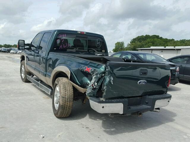 1FT7W2BT7BEC90775 - 2011 FORD F250 SUPER GREEN photo 3